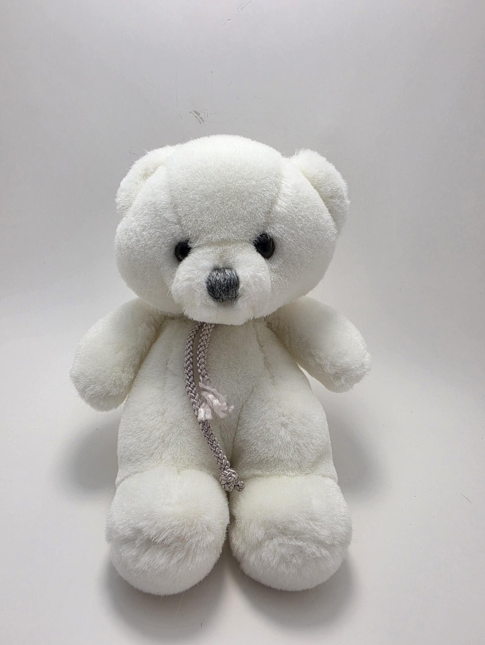 Vintage Ganzbros Heritage Collection White Teddy Bear Rattle Plush (9 inch)